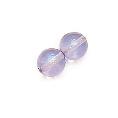 10mm Round Glass Beads, Tanzanite AB (Qty: 15)